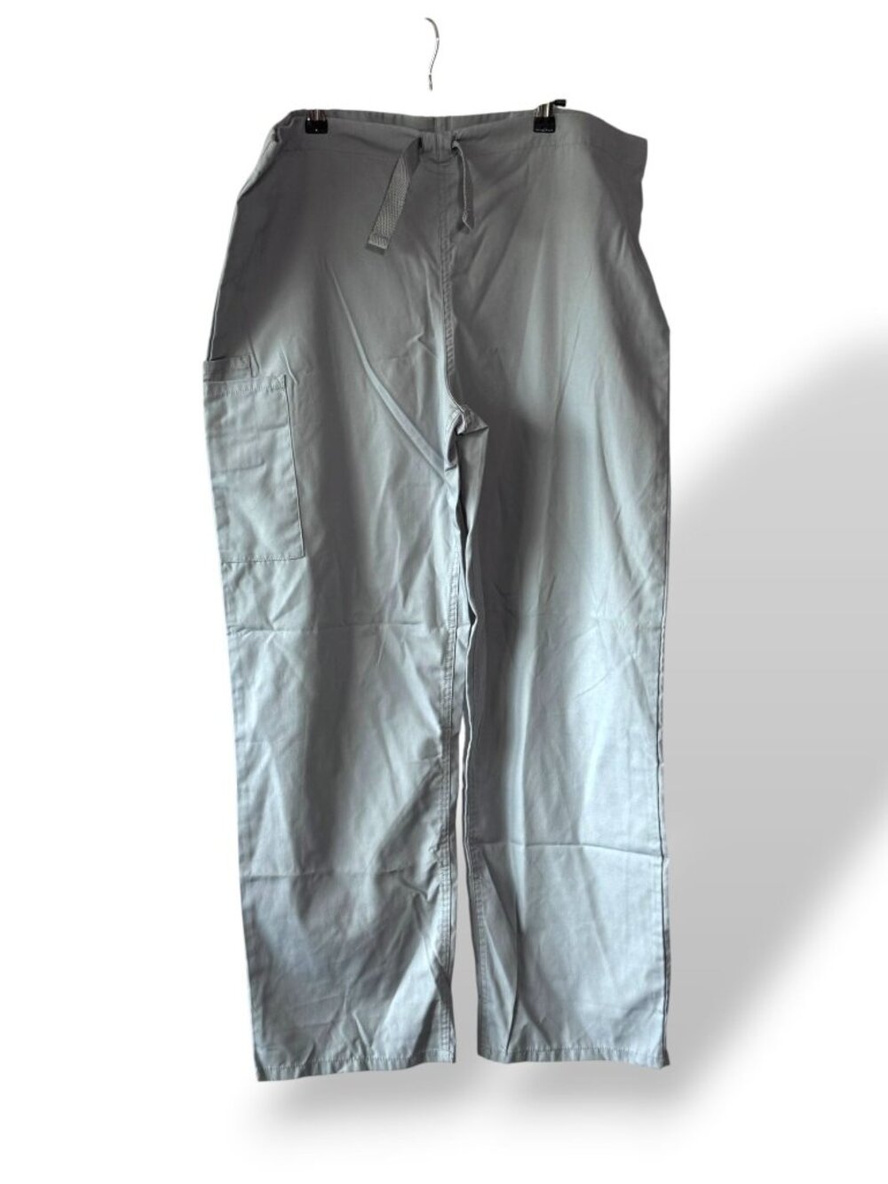 Cherokee Workwear Grey Drawstring Cargo Scrub Pants Cotton-Blend - M